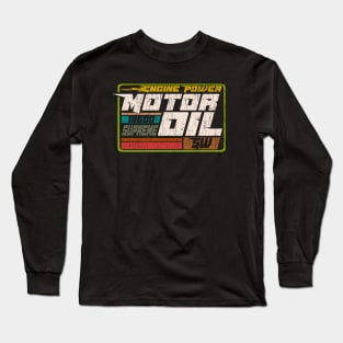 Vintage Motor oil engine label brand retro distressed Long Sleeve T-Shirt